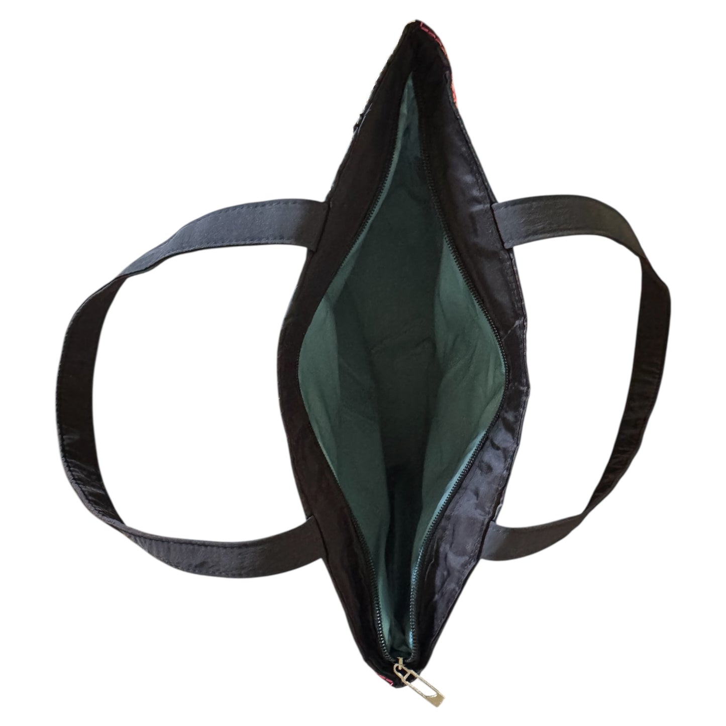 luang prabang mandala blue interior zipper closure hand bag