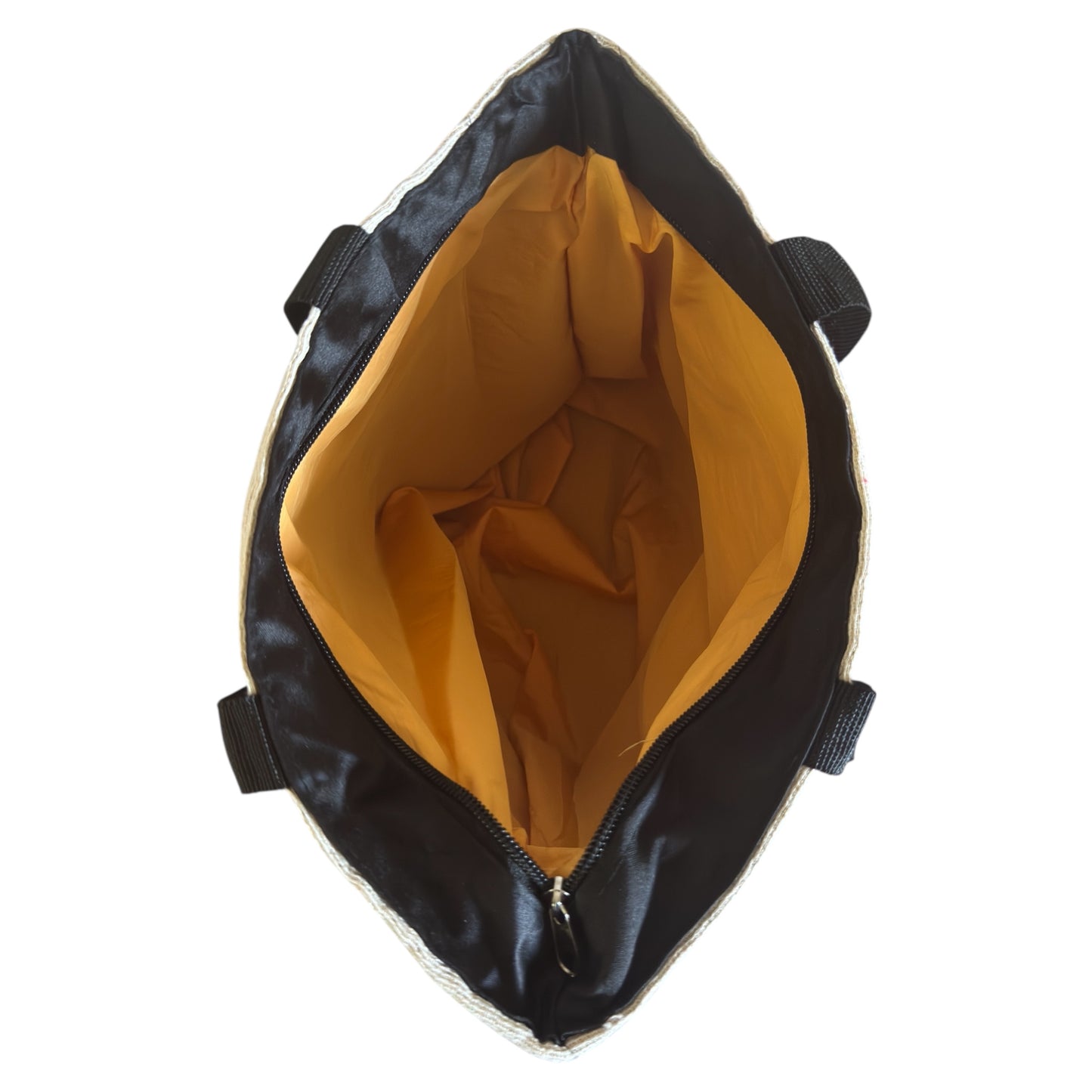 Black bag with yellow interior