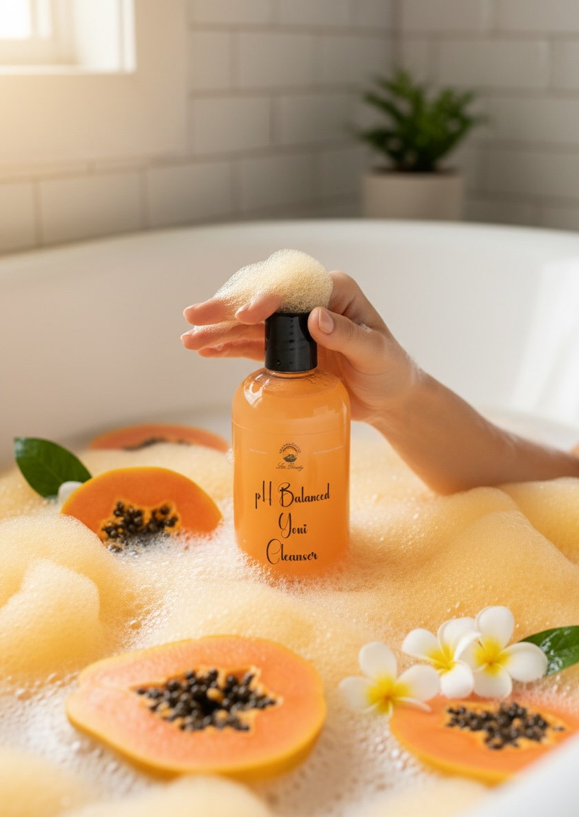 Lao Beauty pH Balancing Daily Yoni Cleanser | Feminine Hygiene Wash 8oz. Natural Papaya Scent