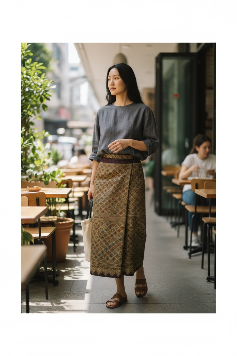 Gold Threads Laos Sinh Skirt