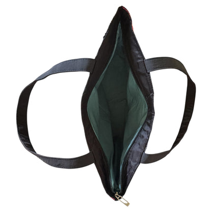 luang prabang mandala blue interior zipper closure hand bag